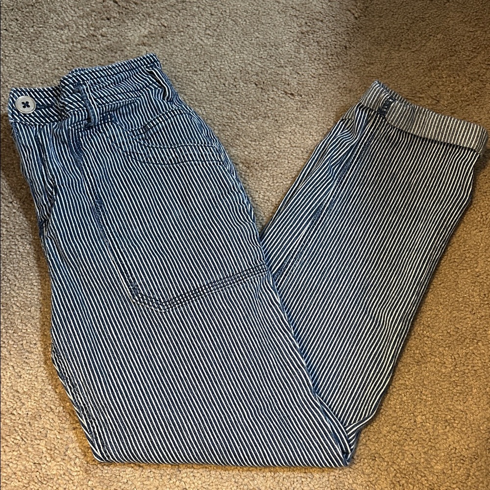 Baccini Navy and White Striped Pants